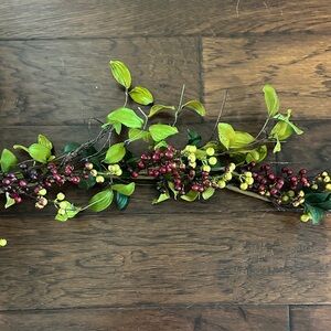Artificial Greenery Garland with Red Berries